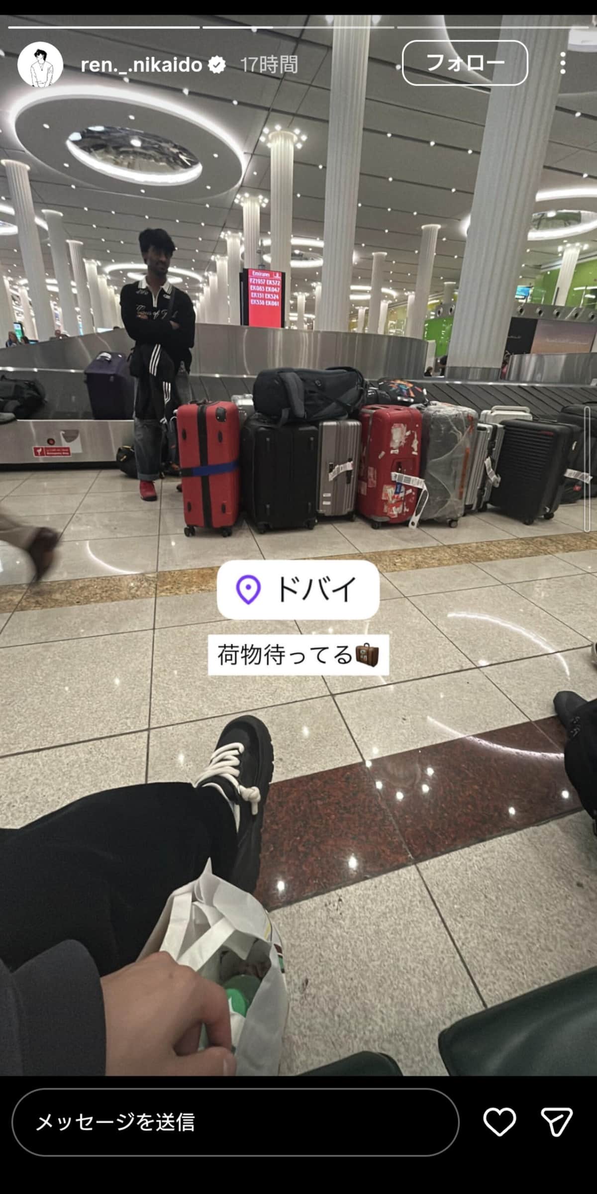 二階堂蓮選手のインスタグラム（＠ren._.nikaido）より