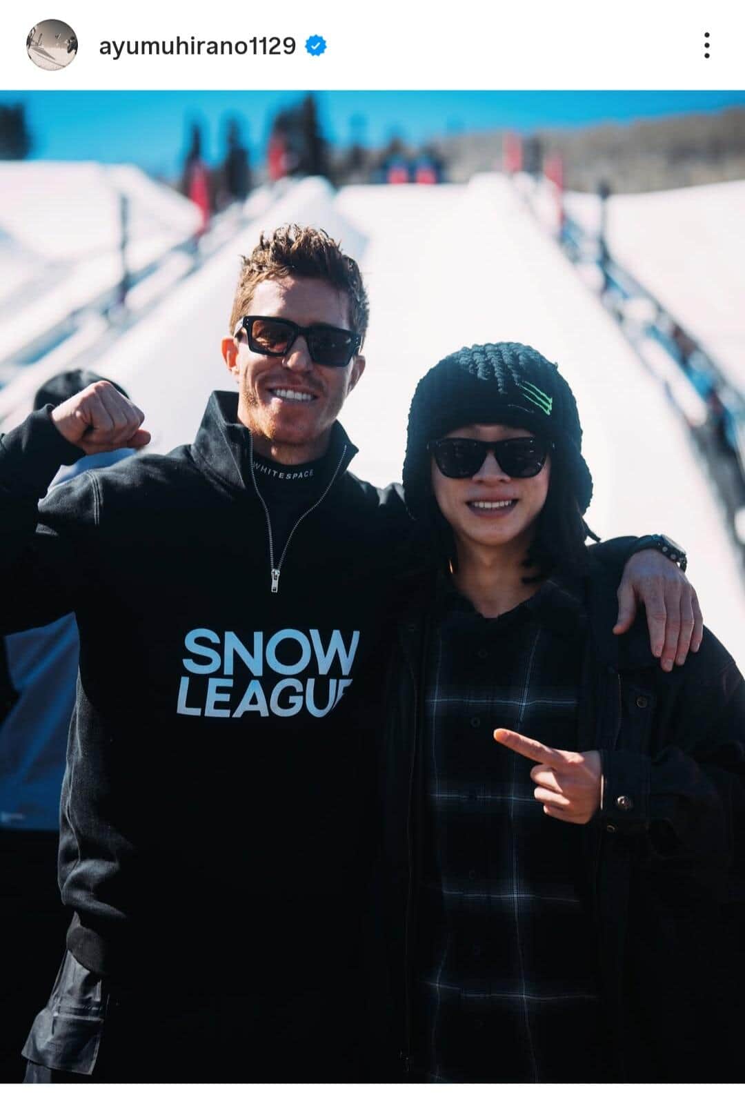 平野歩夢選手のインスタグラム（＠ayumuhirano1129）より