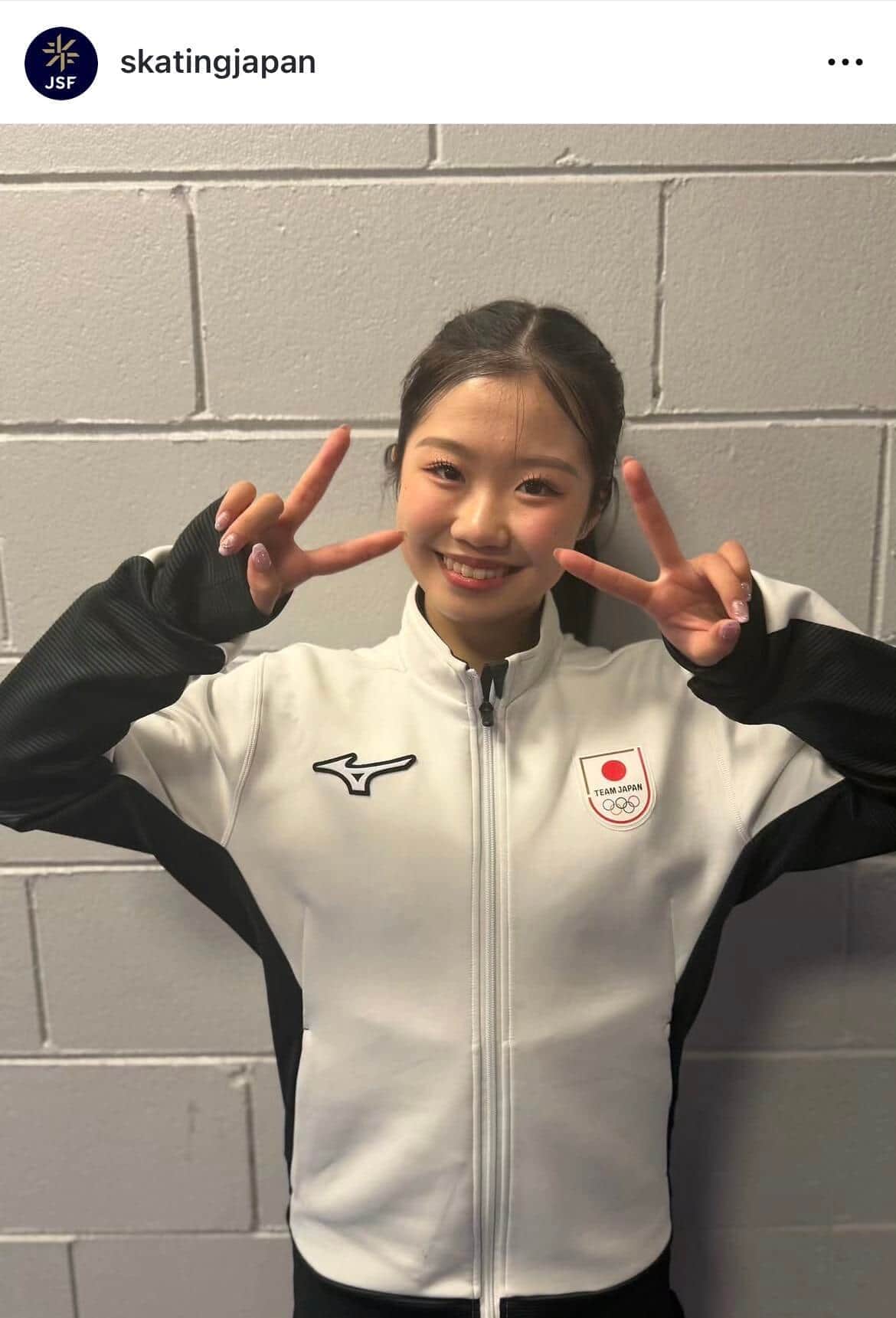 中井亜美選手。日本スケート連盟のインスタグラム（＠skatingjapan）より