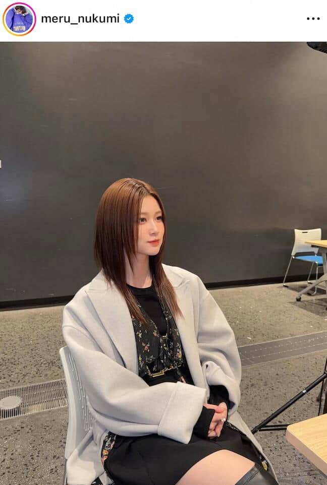 生見愛瑠さんのインスタグラム（＠meru_nukumi）より