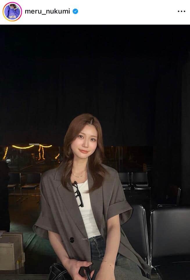 生見愛瑠さんのインスタグラム（＠meru_nukumi）より
