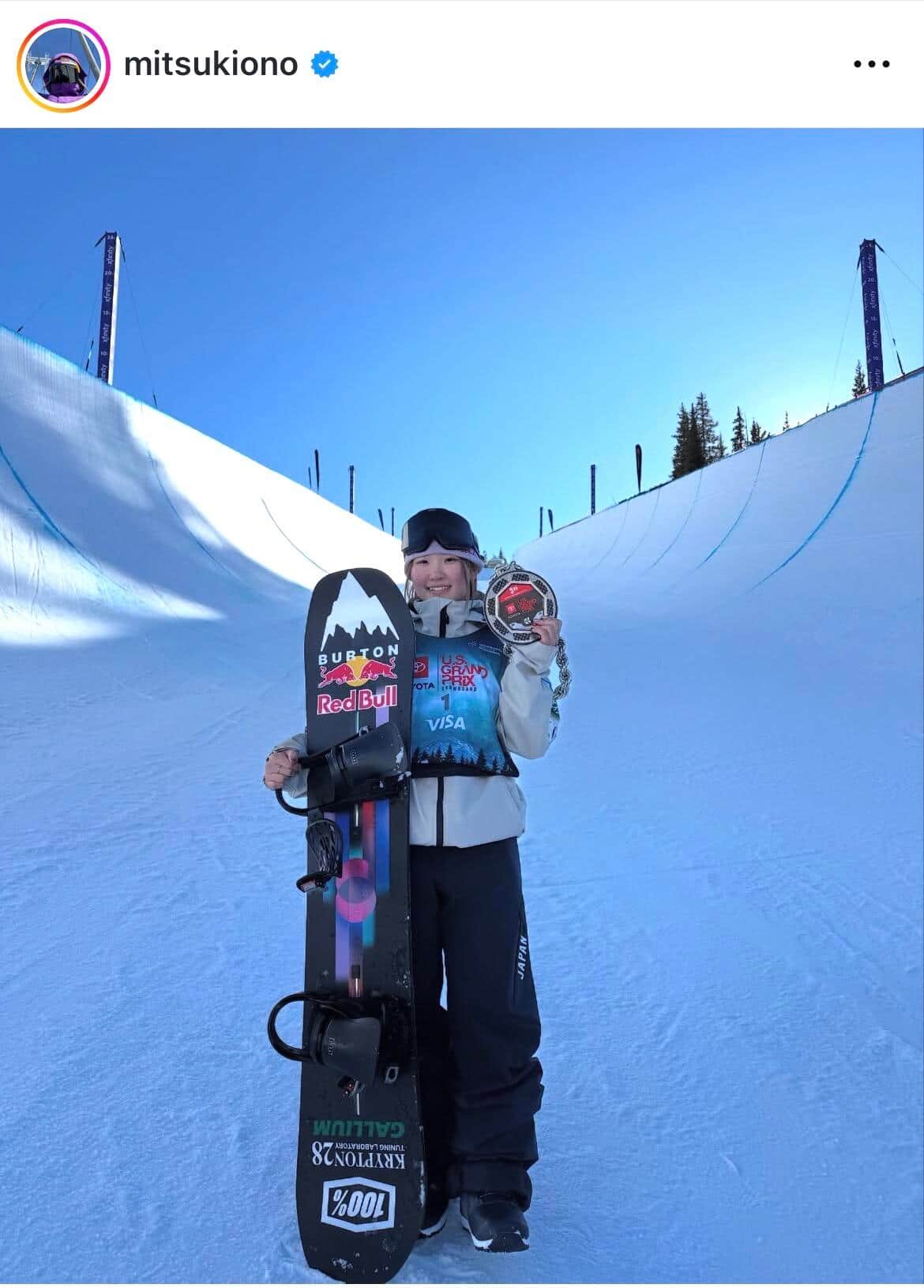 小野光希選手のインスタグラム（＠mitsukiono）より