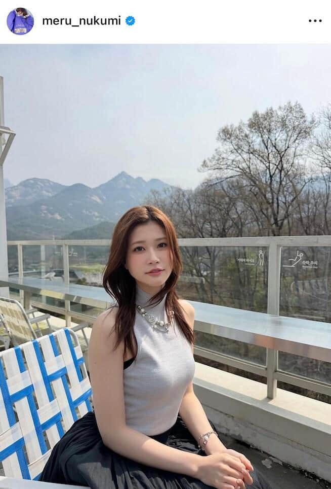 生見愛瑠さんのインスタグラム（＠meru_nukumi）より