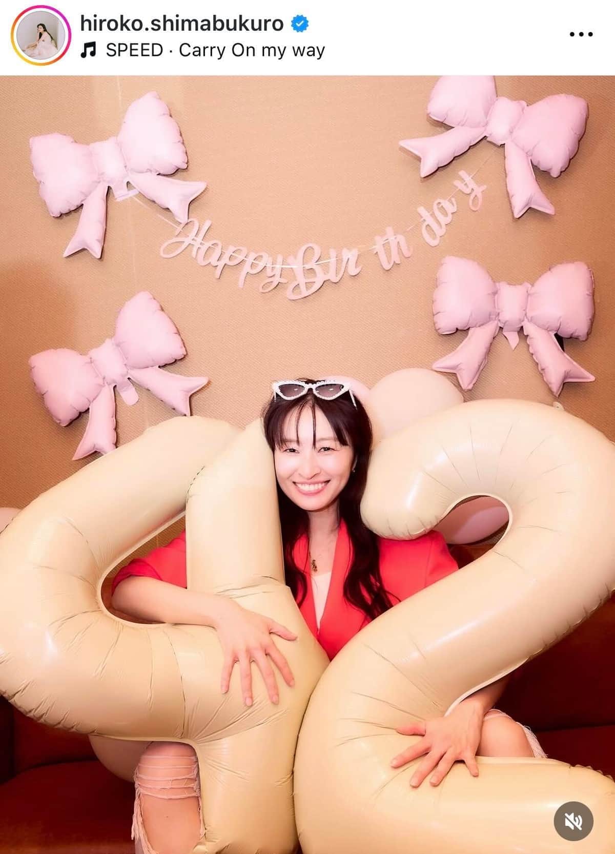 島袋寛子さんのインスタグラム（＠hiroko.shimabukuro）より