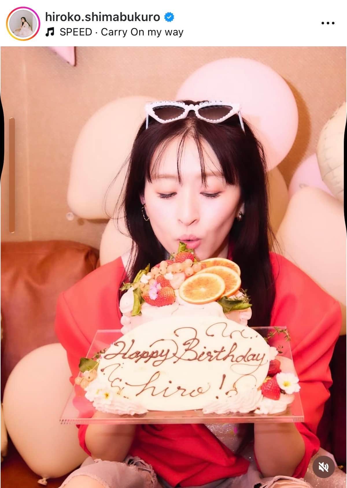 島袋寛子さんのインスタグラム（＠hiroko.shimabukuro）より