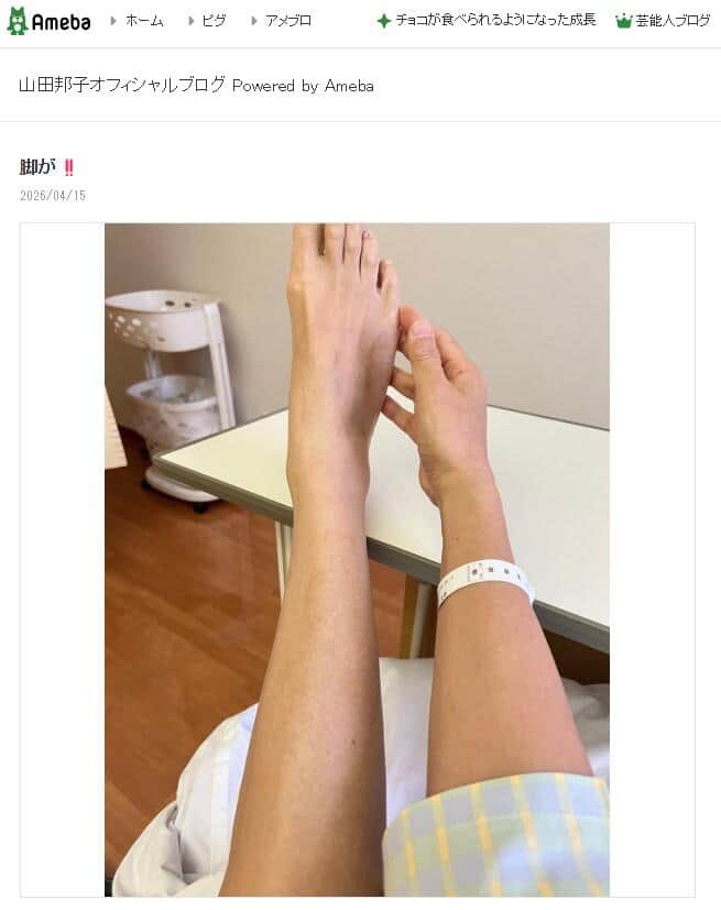 山田邦子さんが2026年4月15日に公開したブログエントリーより