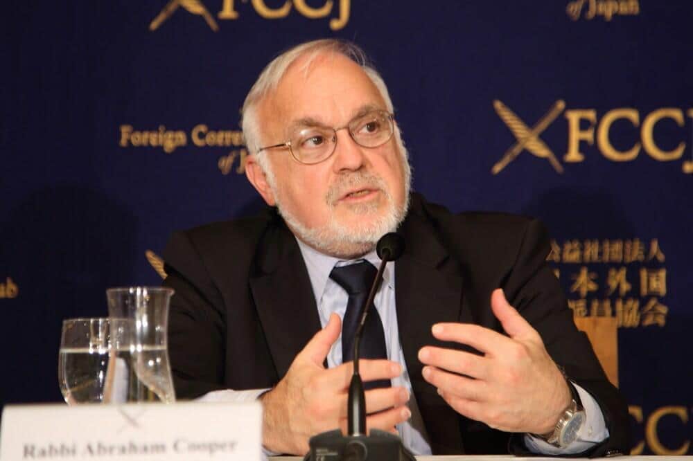 「サイモン・ウィーゼンタール・センター」のエイブラハム・クーパー副所長（17年12月撮影）