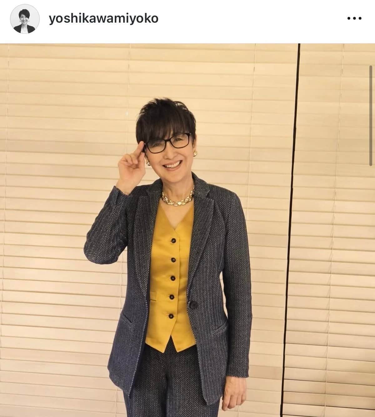 元TBS吉川美代子アナ、ノースリワンピ×コートの春コーデ　「お若くて綺麗」「大人の魅力」すらり神スタイルの美貌