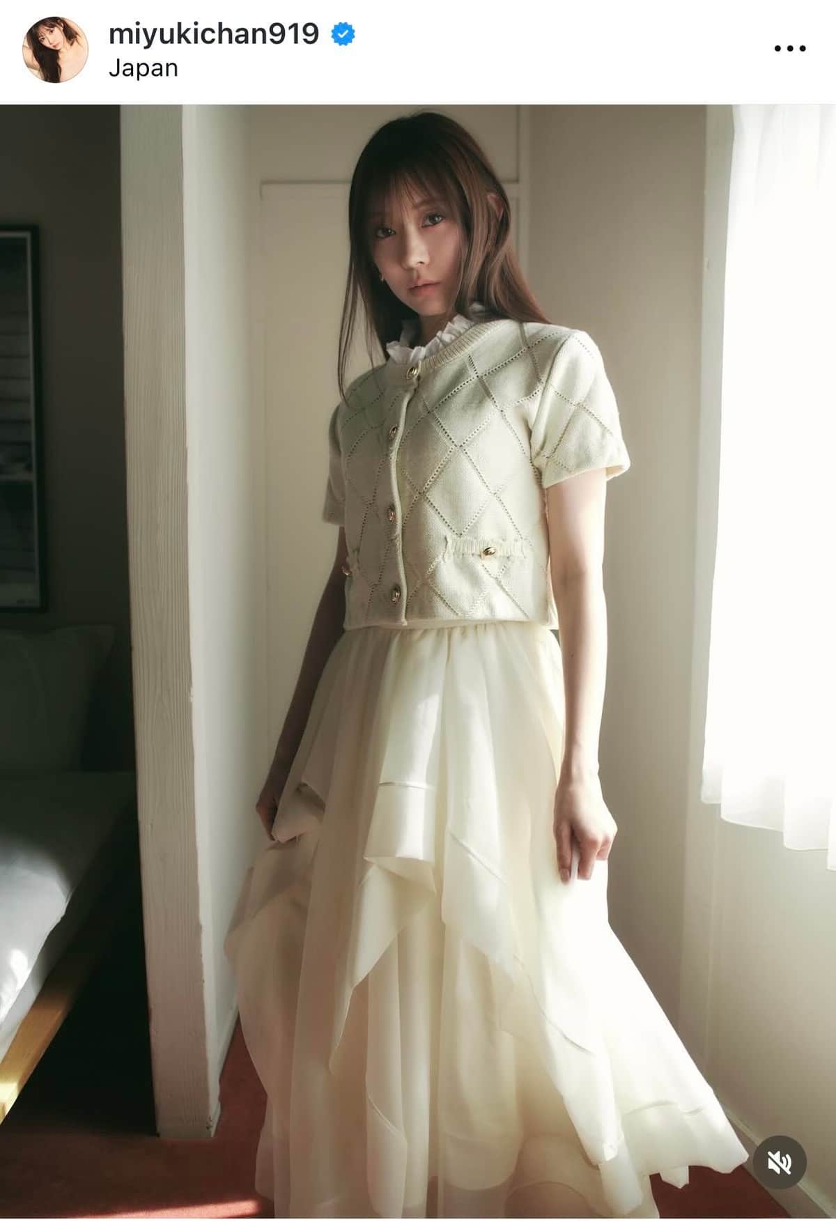 渡辺美優紀さんのインスタグラム（＠miyukichan919）より