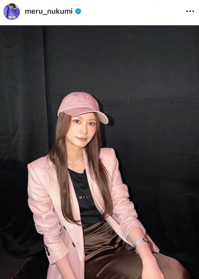 生見愛瑠さんのインスタグラム（＠meru_nukumi）より