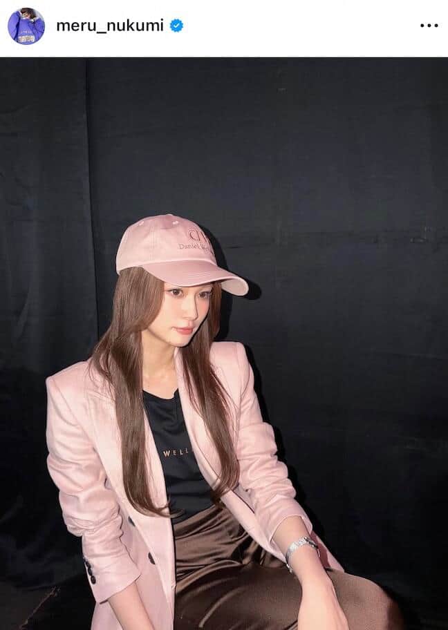 生見愛瑠さんのインスタグラム（＠meru_nukumi）より
