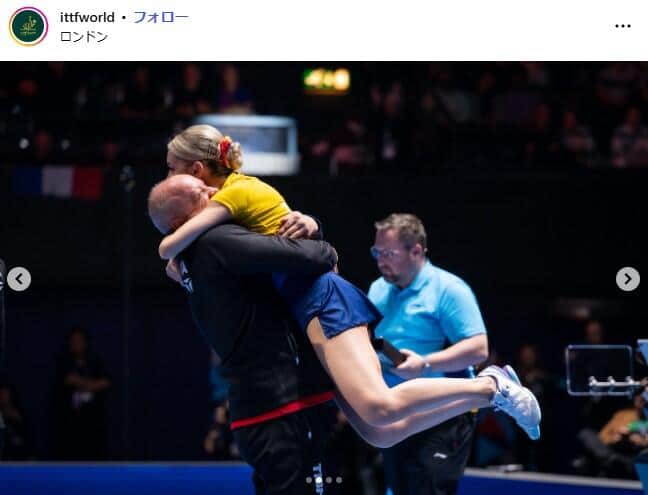 世界卓球で銅メダルを獲得したルーマニア代表たち。ITTF公式インスタグラム（＠ittfworld）より