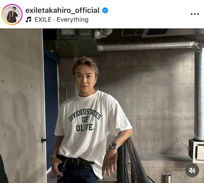 EXILE・TAKAHIRO、Tシャツからタトゥーちら見えショット　「かっこいいーー！」「かっこ良すぎる横顔に滅」
