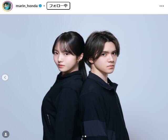 宇野昌磨さんと本田真凜さん。本田さん（＠marin_honda）のインスタグラムより