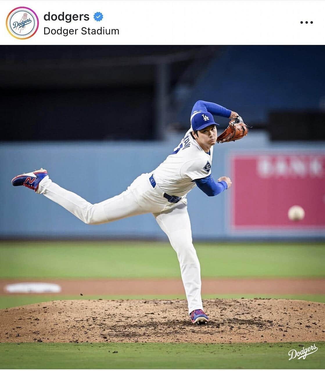 ドジャースの公式のインスタグラム（＠dodgers）より
