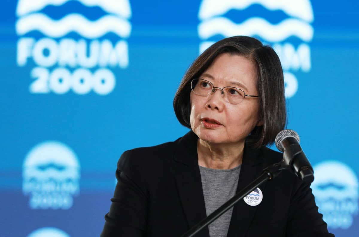 台湾の蔡英文前総統。総統退任後は国際交流や講演活動を続けている（写真：ロイター/アフロ）