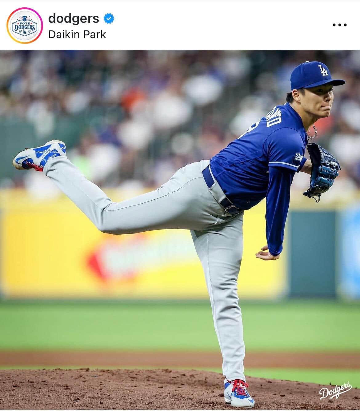 ドジャースの公式インスタグラム（＠dodgers）より