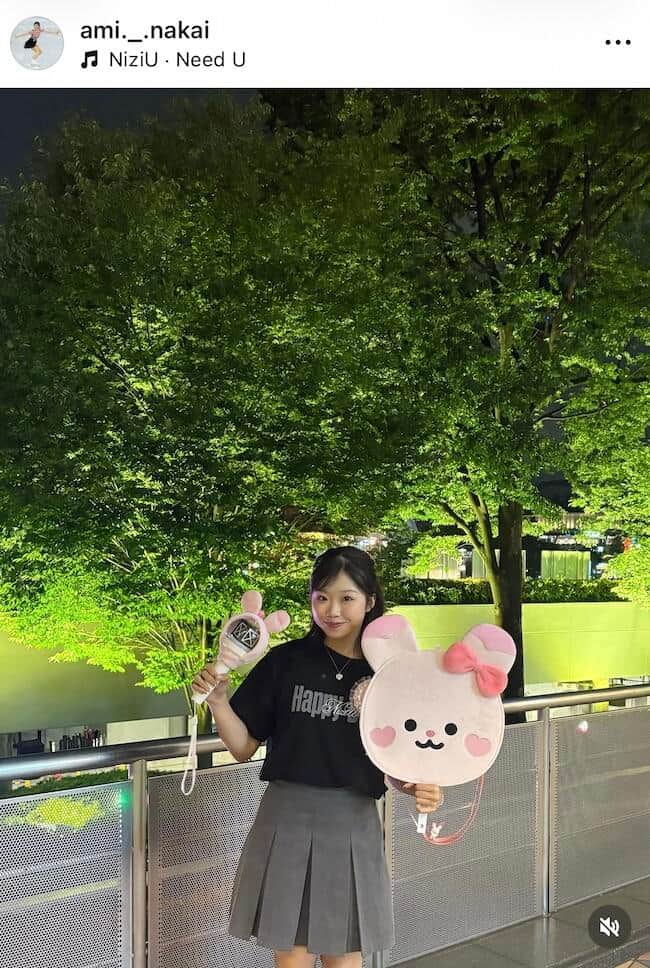 中井亜美選手のインスタグラム（＠ami._.nakai）より