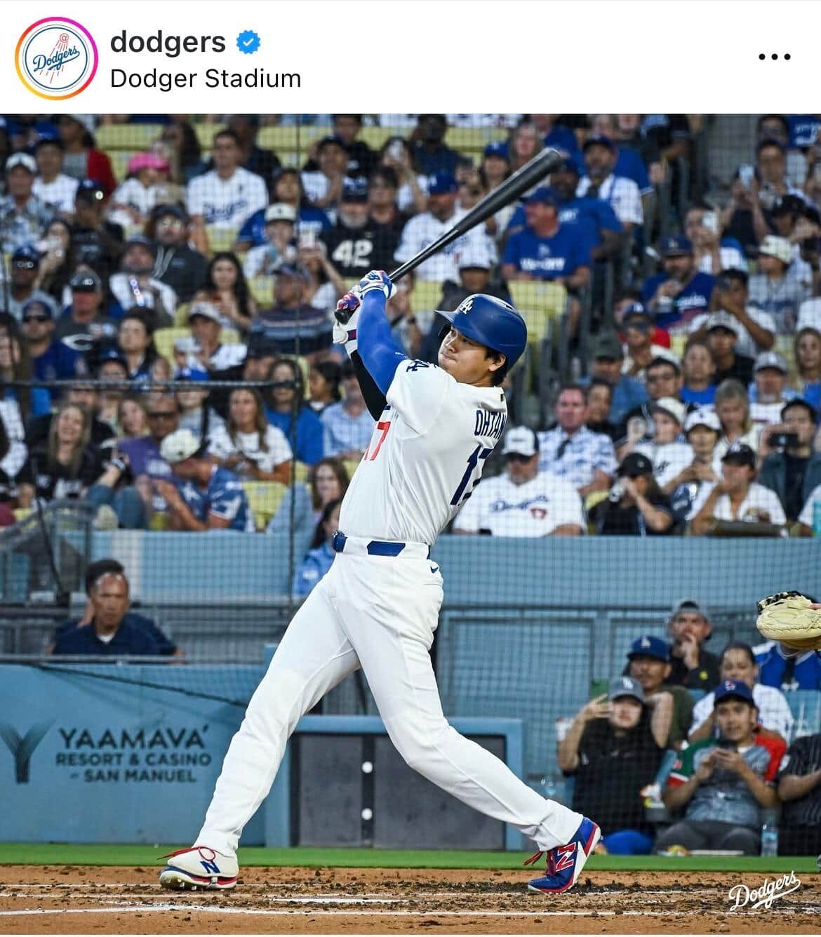 ドジャース公式インスタグラム（＠dodgers）より