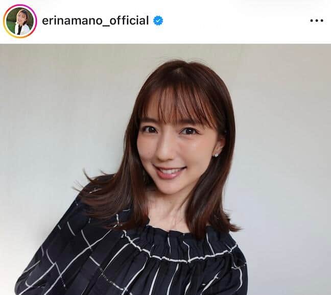真野恵里菜さんのインスタグラム（＠erinamano_official）より