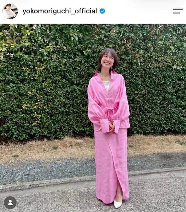 森口瑤子さんのインスタグラム（＠yokomoriguchi_official）より