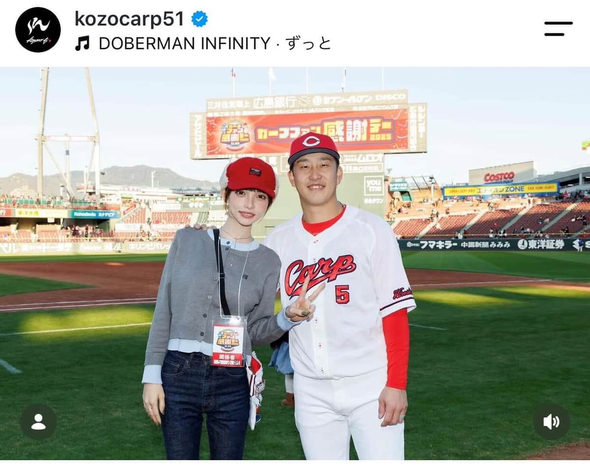 夫人とアツアツ2ショット（本人インスタグラムより）