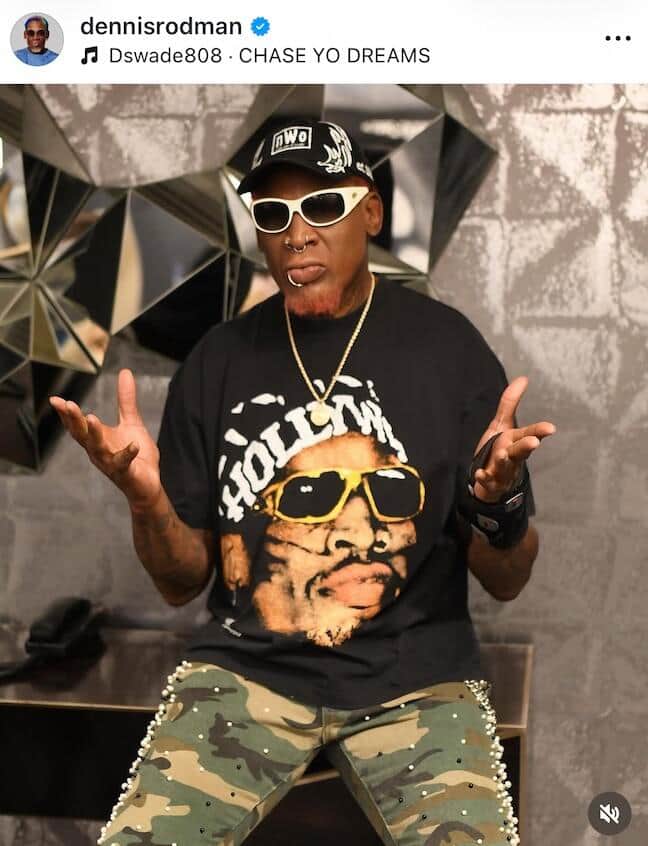 デニス・ロッドマン氏のインスタグラム（＠dennisrodman）より
