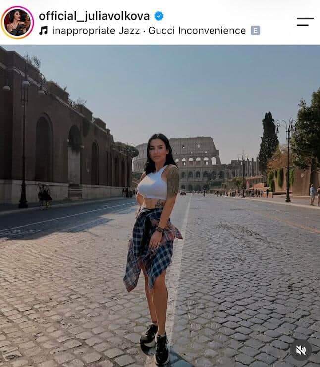ジュリア・ヴォルコヴァ（ユーリャ・ボルコワ）さんのインスタグラム（＠official_juliavolkova）より