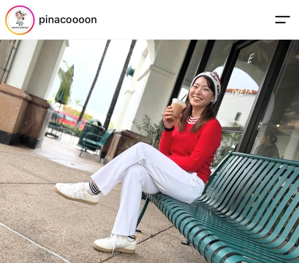 渋野日向子選手のインスタグラム（＠pinacoooon）より