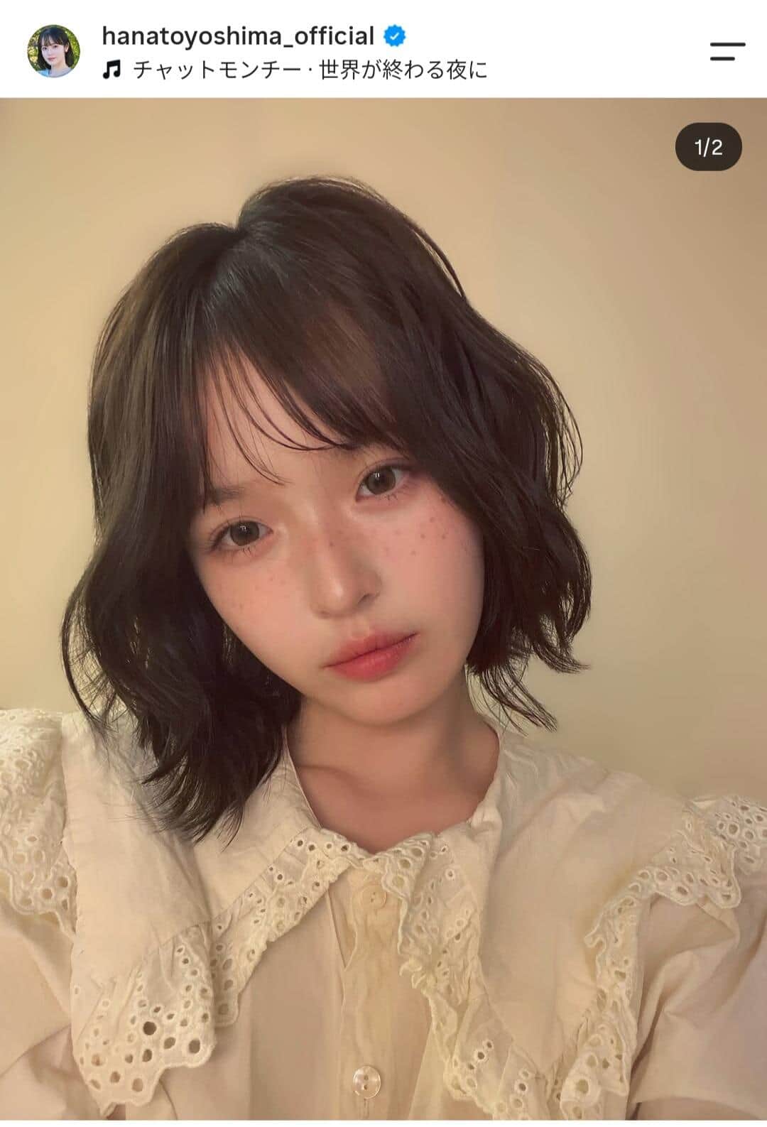 豊嶋花さんのインスタグラム（＠hanatoyoshima_official）より