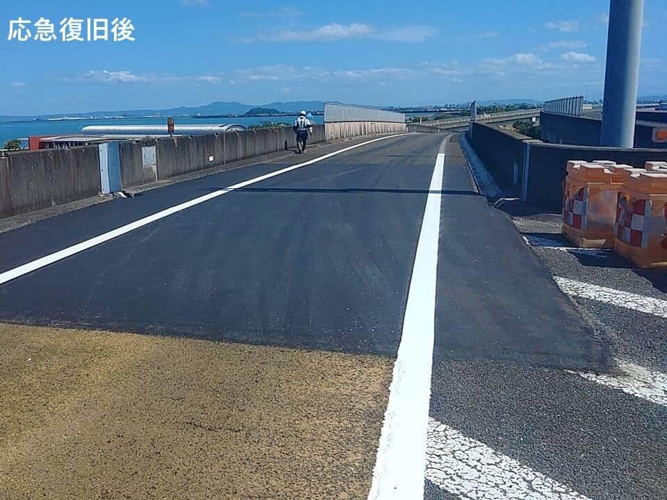 応急復旧が完了した状態（写真は国土交通省九州地方整備局のXから）
