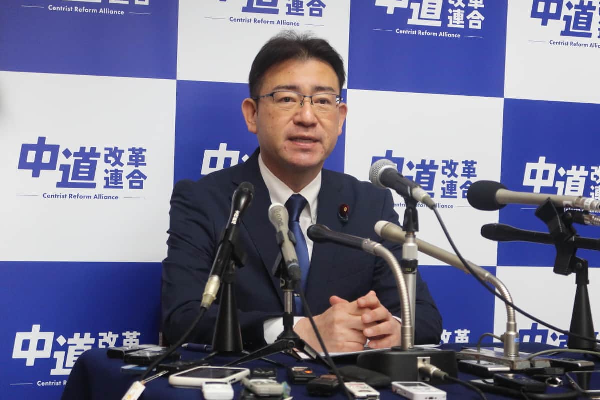 中道改革連合の渡辺創・新代表。今後の方針について説明した