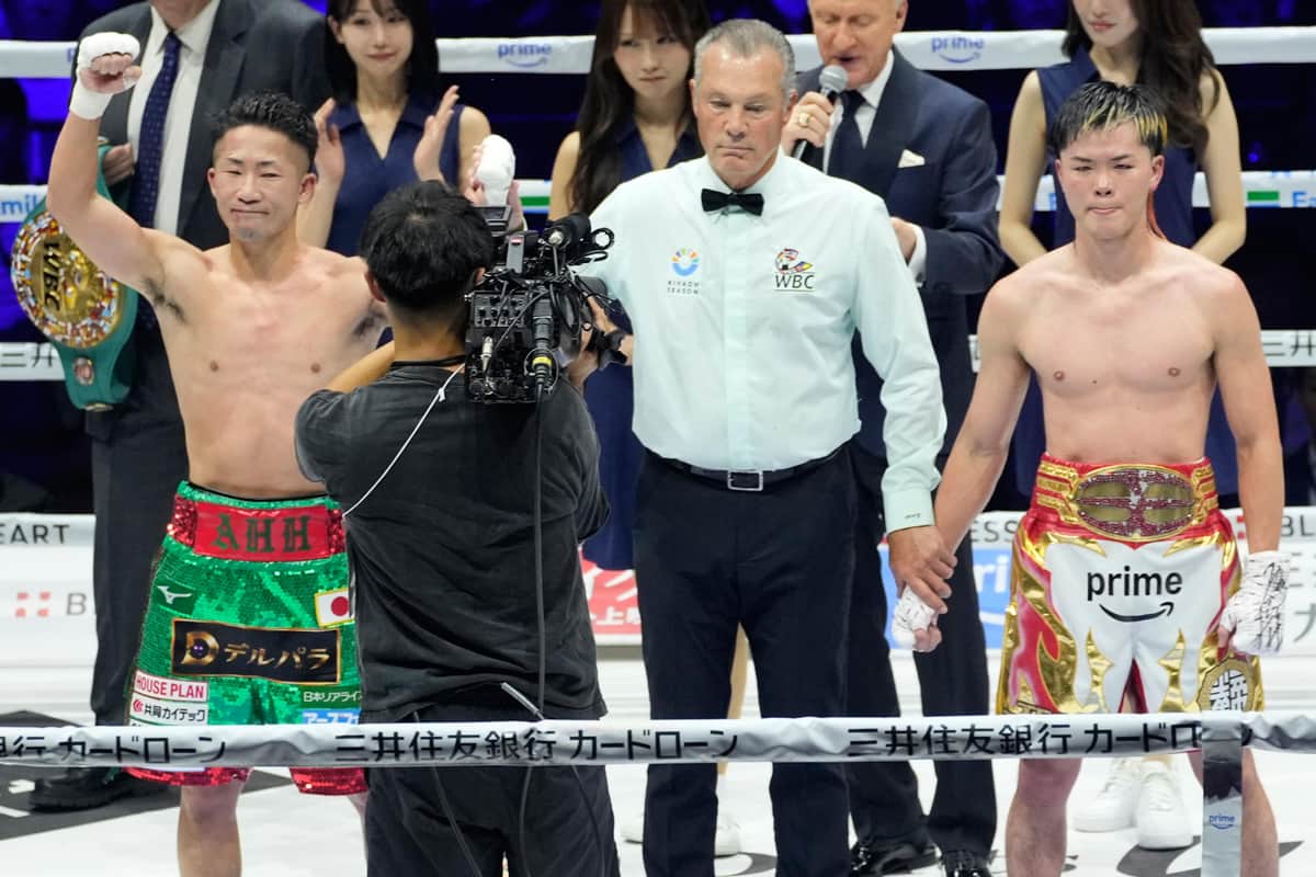那須川に勝利した井上（写真：AP/アフロ）