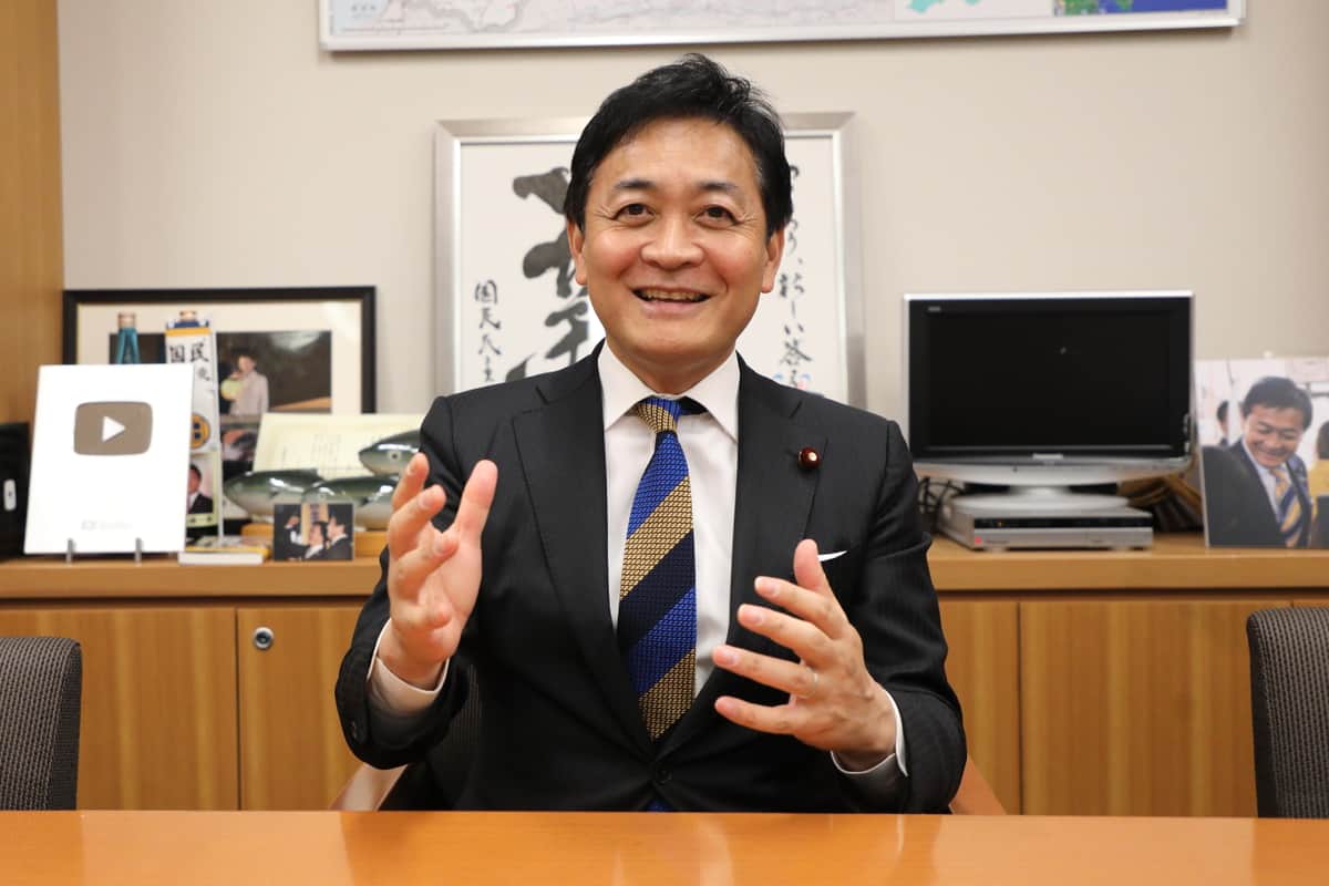 J-CASTニュースのインタビューに応じる国民民主党の玉木雄一郎代表。次期衆院選の目標などについて語った