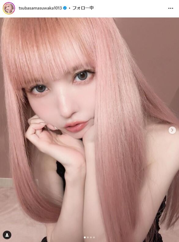 益若つばさ、ピンク髪に大胆イメチェン 「ドール感」に絶賛の嵐「可愛