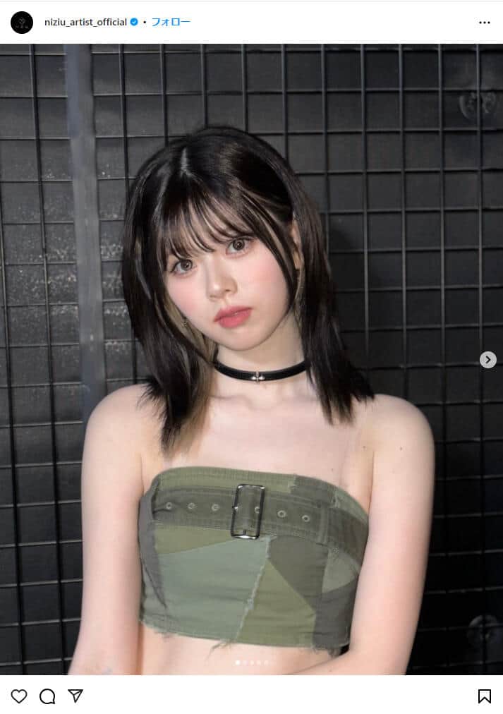 NiziU リク NiziU・リク、猫耳風ニット帽＋肩＆へそ出しコーデの破壊力すごい