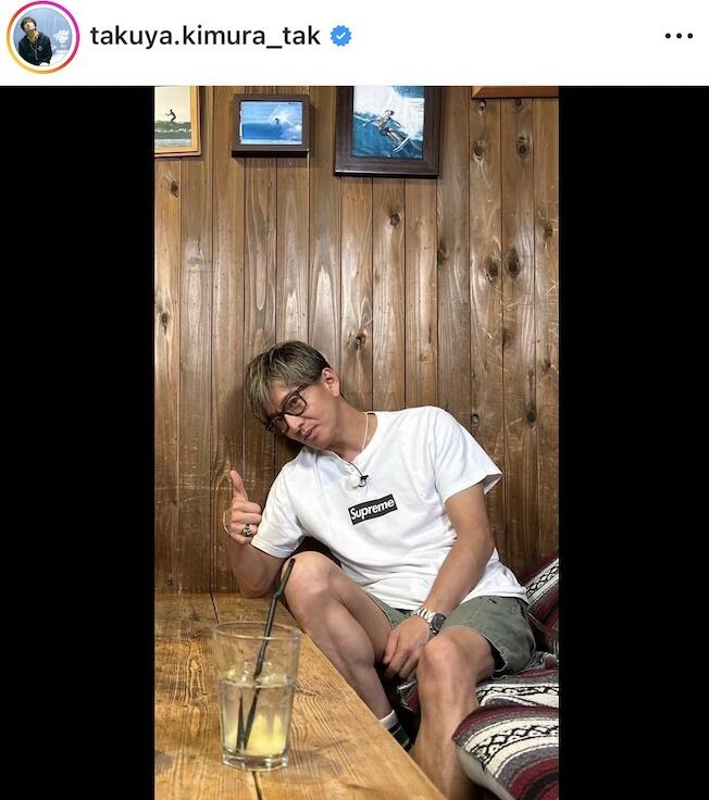 木村拓哉、柄シャツ×サングラス姿の自撮りショット 「ラジオの現場へ