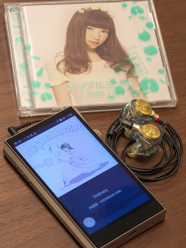 内田彩さんの声を最も響かせるコンポーネントとしてたどり着いたのが、MH1 Aya~COLORS~とSP1000の組み合わせ。