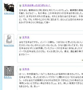 「会社の忘年会ってあったほうがいいですか？」というお題には、約300件のブログの投稿があった