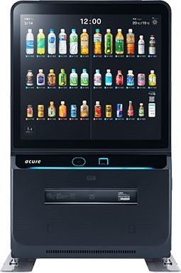 マーケティング機能もある、イノベーション自販機「acure」（JR東日本ウォータービジネス）