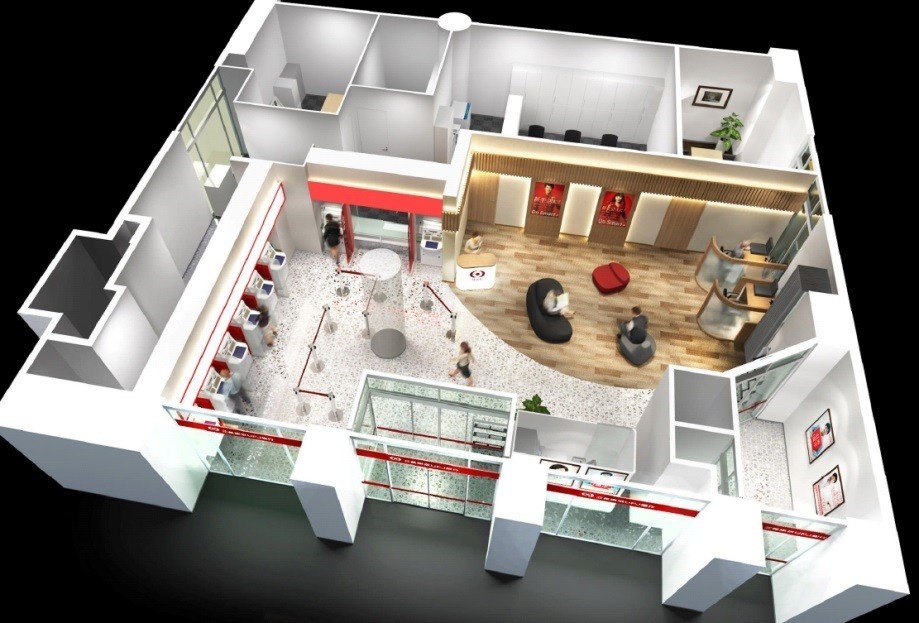 テレビ画面を通じて「相談」！ 三菱東京UFJ銀行の「機械化店舗」のイメージ