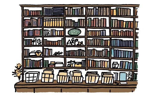 カラーごとに仕分けられた棚はうっとりする美しさだ（店内は撮影も可能）