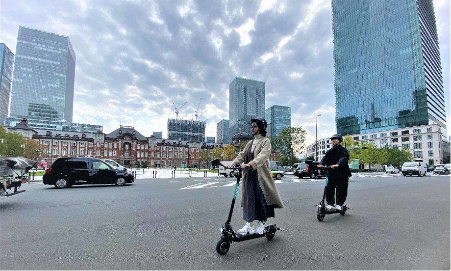 電動キックボードで公道走行、丸の内や大手町エリアで実証実験