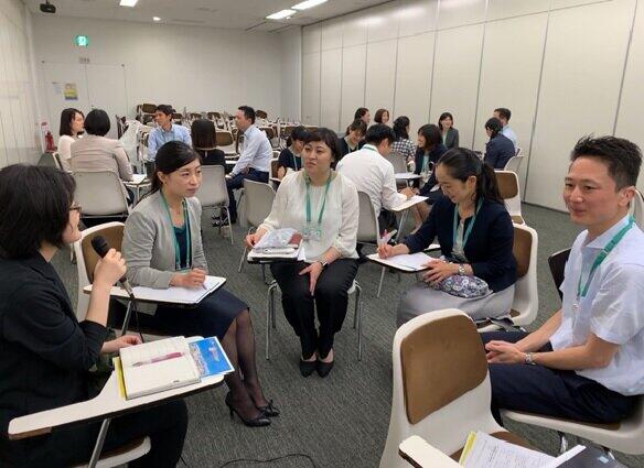 男性社員も積極的に参加する「子育てコミュニティ」（2019年撮影）