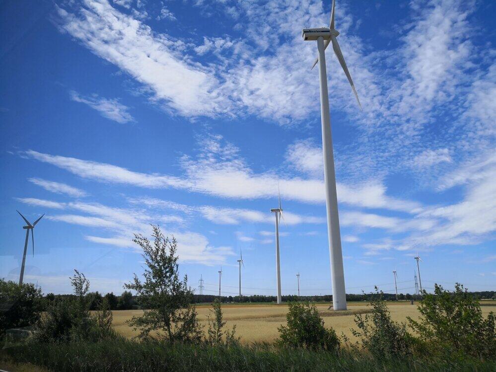 一面に広がるドイツの風力発電（写真は、ウィンドパーク。提供：西村健佑さん）