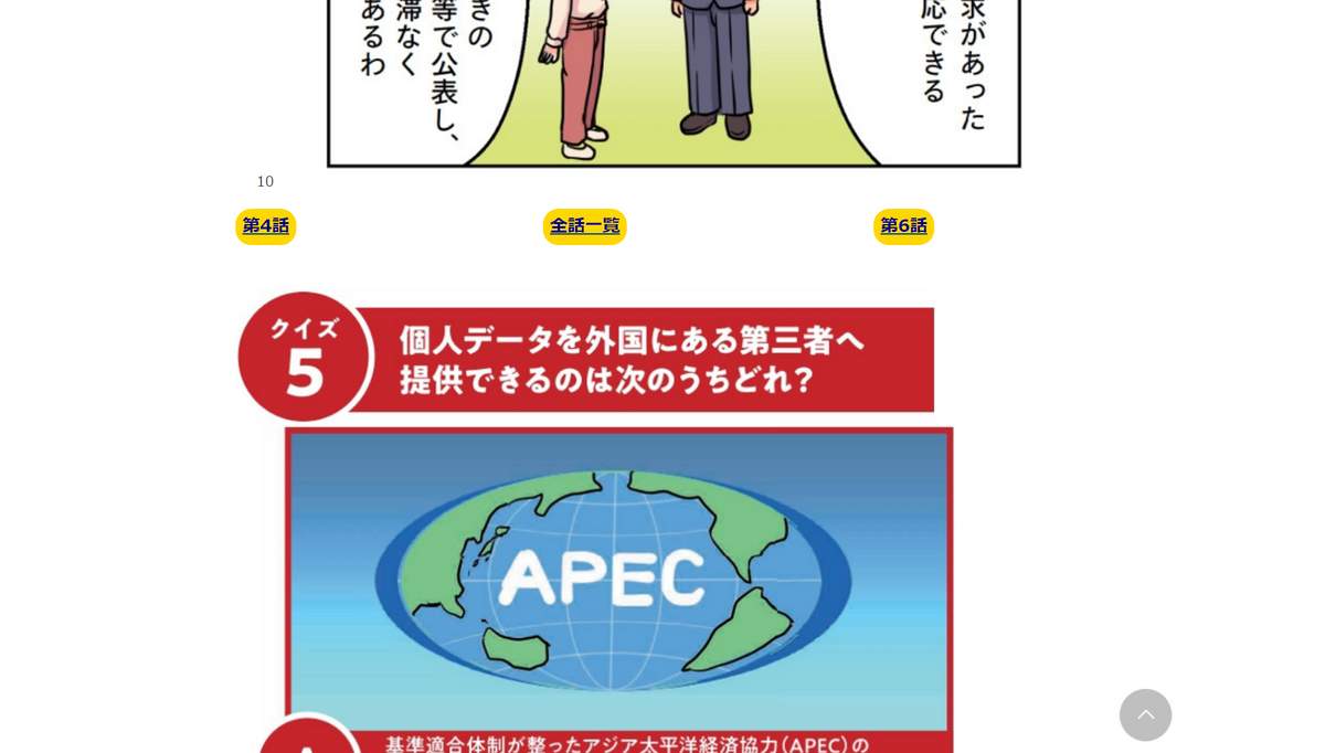 （画像２）クイズ：外国の第三者に提供できるのはどれ？（個人情報委員会公式サイトよりキャプチャー）
