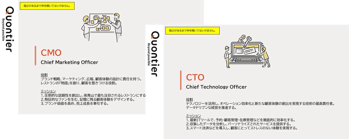 参加者はCMOやCTOの役割を担う