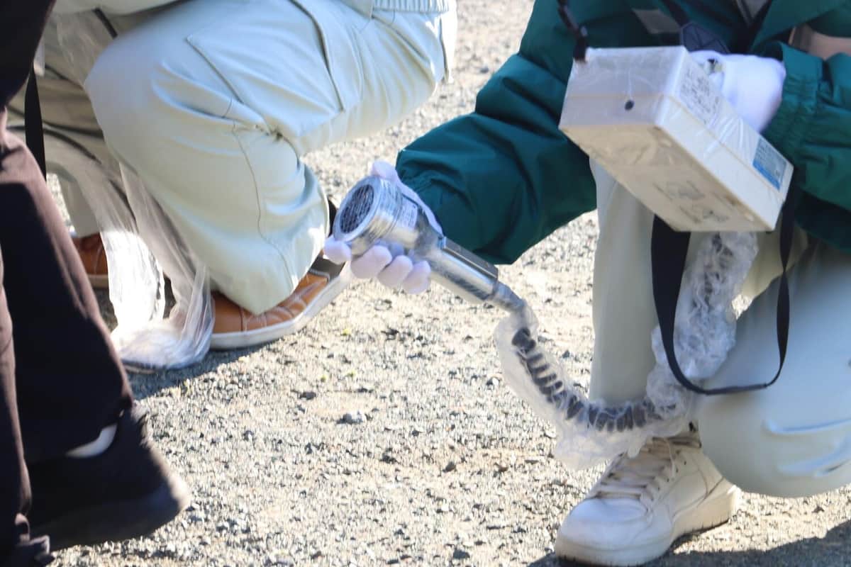 アーの最後には、放射線量を測るスクリーニングを実施