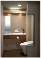 狭いトイレに手洗い設置も可能に