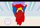 スパイダーマンの頭に「とさか」が！　「からあげクン」がビルの間飛び回る動画